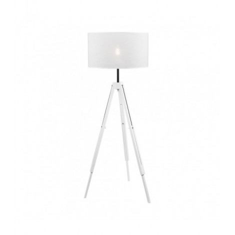 Lampadaire trepied Sofia Bois,acier,tissu blanc 1 ampoule 130-150cm|Lampadaire|Luminaire Center