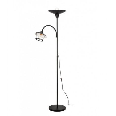 Lampadaire avec liseuse Mother Plastique,acier Noir 2 ampoules 165cm|Lampadaire|Luminaire Center