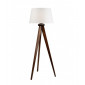 Lampadaire trepied Aida Bois,acier,tissu Noyer de chêne 1 ampoule 114cm|Lampadaire|Luminaire Center