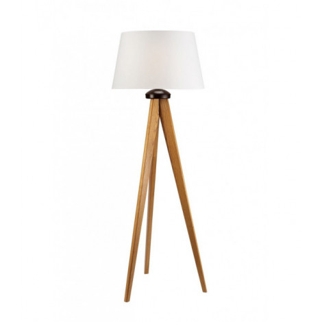 Lampadaire trepied Aida Bois,acier,tissu Chêne rustique 1 ampoule 114cm|Lampadaire|Luminaire Center