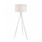 Lampadaire trepied Floor Bois,acier,tissu blanc 1 ampoule 110-160cm|Lampadaire|Luminaire Center