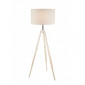 Lampadaire trepied Floor Bois,acier,tissu Crème 1 ampoule 110-160cm|Lampadaire|Luminaire Center