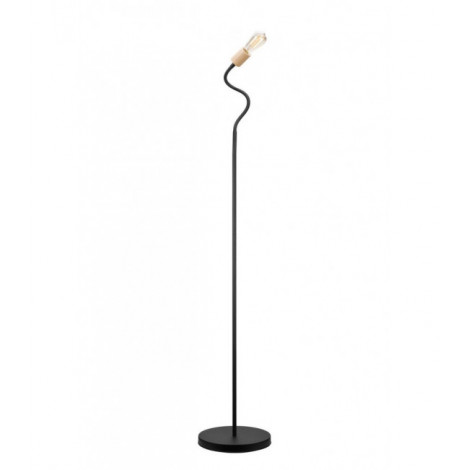 Lampadaire Cameron Acier,Bois Noir 1 ampoule 140cm|Lampadaire|Luminaire Center