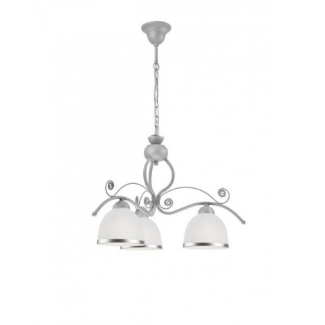 Lampadaire Retro Verre,métal Argent 3 ampoules 73cm|Lampadaire|Luminaire Center