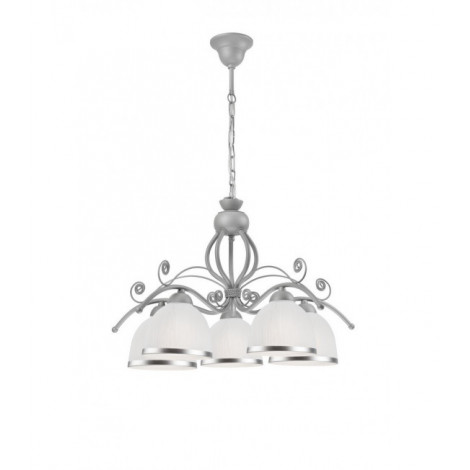 Lampadaire Retro Verre,métal Argent 5 ampoules 73cm|Lampadaire|Luminaire Center