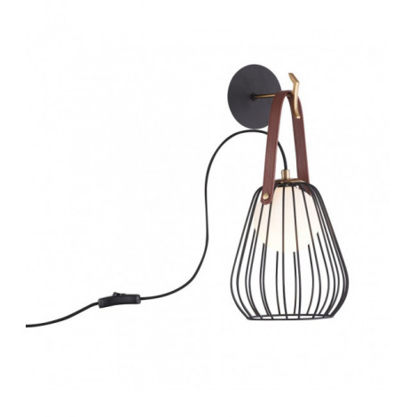 Lampadaire portable Indiana Noir avec de l'or 1 ampoule 22cm|Lampadaire|Luminaire Center