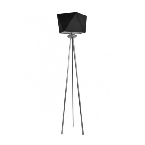 Lampadaire trepied Adamant Tissu,Fer Argent,noir 1 ampoule 160cm|Lampadaire|Luminaire Center