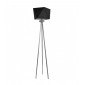 Lampadaire trepied Adamant Tissu,Fer Argent,noir 1 ampoule 160cm|Lampadaire|Luminaire Center