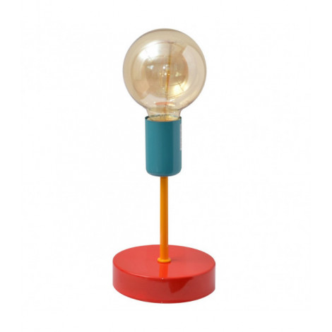 Lampe de table Tube Fer Rouge,orange,turquoise 1 ampoule 20cm|Lampes à poser|Luminaire Center