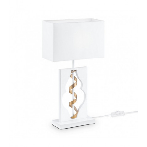 Lampe de table Intreccio blanc avec de l'or 1 ampoule 49cm|Lampes à poser|Luminaire Center