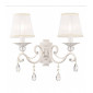 Lampe avec abat jour Grace blanc avec de l'or 2 ampoules 39cm|Lampes à poser|Luminaire Center