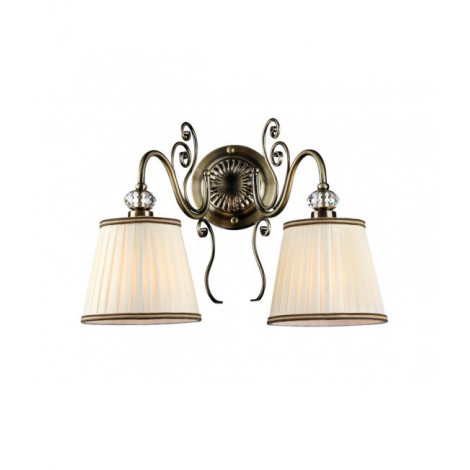 Lampe avec abat jour Vintage Bronze antique 2 ampoules 28cm|Lampes à poser|Luminaire Center