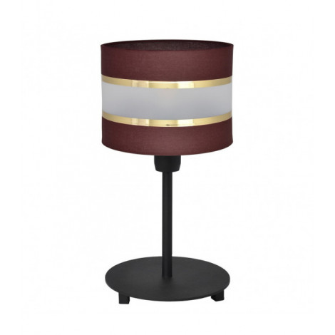 Lampe de table Helen Tissu,Fer Marron,noir,or 1 ampoule 40cm|Lampes à poser|Luminaire Center