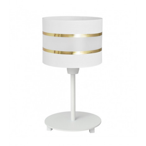 Lampe de table Helen Tissu,Fer Or blanc 1 ampoule 40cm|Lampes à poser|Luminaire Center
