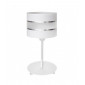 Lampe de table Helen Tissu,Fer Argent, blanc 1 ampoule 40cm|Lampes à poser|Luminaire Center