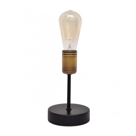 Lampe de table Tube Fer Noir,Patiné 1 ampoule 20cm|Lampes à poser|Luminaire Center
