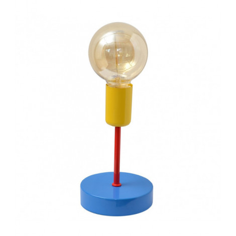 Lampe de table Tube Fer Rouge,bleu,jaune 1 ampoule 20cm|Lampes à poser|Luminaire Center