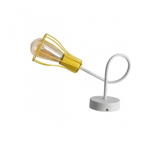 Lampe de table Oxford Fer Jaune, blanc 1 ampoule 32cm|Lampes à poser|Luminaire Center