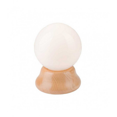 Lampe de table globe Globe Verre,bois Hêtre 1 ampoule 18cm|Lampes à poser|Luminaire Center