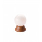 Lampe de table globe Globe Verre,bois Rustique 1 ampoule 18cm|Lampes à poser|Luminaire Center