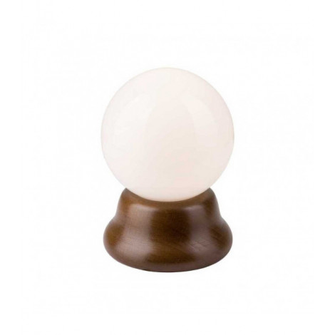 Lampe de table globe Globe Verre,bois Noix 1 ampoule 18cm|Lampes à poser|Luminaire Center