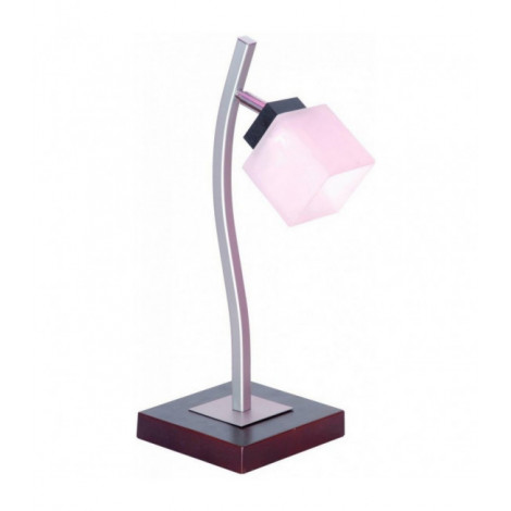 Lampe de table Dana Verre,bois,acier Wenge 1 ampoule 45cm|Lampes à poser|Luminaire Center
