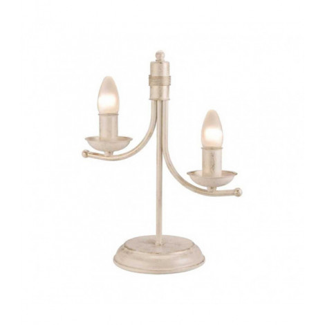 Lampe de table Luca Acier blanc 2 ampoules 35cm|Lampes à poser|Luminaire Center