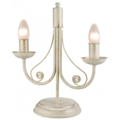 Lampe de table Donato Acier blanc 2 ampoules 36cm|Lampes à poser|Luminaire Center