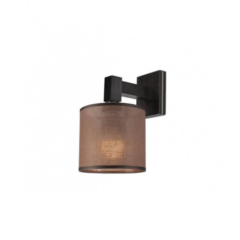 Lampe avec abat jour Sofia Bois,acier,tissu Wenge 1 ampoule 24cm|Lampes à poser|Luminaire Center