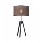 Lampe de table Sofia Bois,acier,tissu Wenge 1 ampoule 62cm|Lampes à poser|Luminaire Center