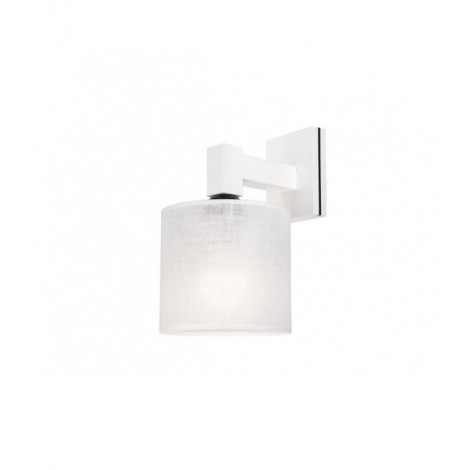 Lampe avec abat jour Sofia Bois,acier,tissu blanc 1 ampoule 24cm|Lampes à poser|Luminaire Center