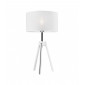 Lampe de table Sofia Bois,acier,tissu blanc 1 ampoule 62cm|Lampes à poser|Luminaire Center