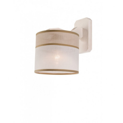 Lampe avec abat jour Andrea Bois,acier,tissu Hêtre blanc 1 ampoule 23cm|Lampes à poser|Luminaire Center