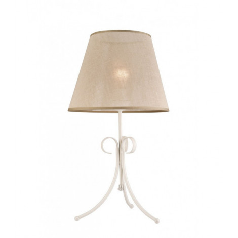 Lampe de table Lorenzo Acier,tissu blanc 1 ampoule 55cm|Lampes à poser|Luminaire Center