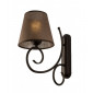 Lampe avec abat jour Lorenzo Acier,tissu Marron 1 ampoule 35cm|Lampes à poser|Luminaire Center