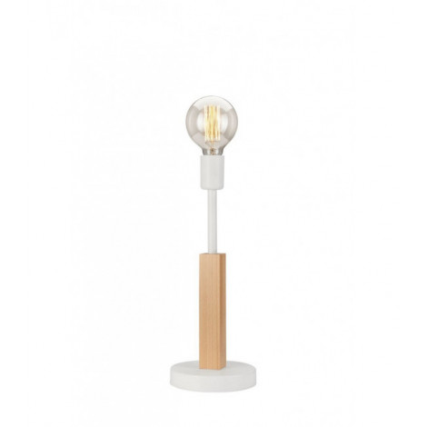 Lampe de table Orazio Bois,acier blanc 1 ampoule 39cm|Lampes à poser|Luminaire Center