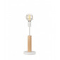 Lampe de table Orazio Bois,acier blanc 1 ampoule 39cm|Lampes à poser|Luminaire Center