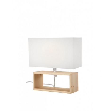 Lampe de table Table Bois,acier,tissu Naturel 1 ampoule 26cm|Lampes à poser|Luminaire Center