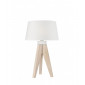 Lampe de table Aida Bois,acier,tissu Vieux blanc 1 ampoule 50cm|Lampes à poser|Luminaire Center
