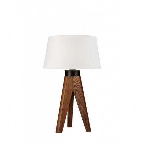 Lampe de table Aida Bois,acier,tissu Noyer de chêne 1 ampoule 50cm|Lampes à poser|Luminaire Center