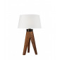 Lampe de table Aida Bois,acier,tissu Noyer de chêne 1 ampoule 50cm|Lampes à poser|Luminaire Center
