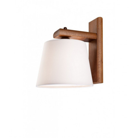 Lampe avec abat jour Aida Bois,acier,tissu Noyer de chêne 1 ampoule 24,5cm|Lampes à poser|Luminaire Center