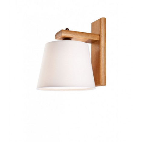 Lampe avec abat jour Aida Bois,acier,tissu Chêne rustique 1 ampoule 24,5cm|Lampes à poser|Luminaire Center