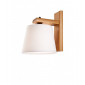Lampe avec abat jour Aida Bois,acier,tissu Chêne rustique 1 ampoule 24,5cm|Lampes à poser|Luminaire Center