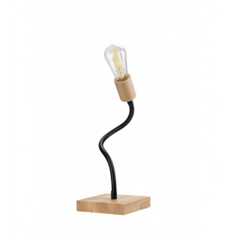Lampe de table Cameron Acier,Bois Noir 1 ampoule 15-50cm|Lampes à poser|Luminaire Center