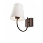 Lampe avec abat jour Julietta Bois,acier,tissu Marron 1 ampoule 26cm|Lampes à poser|Luminaire Center