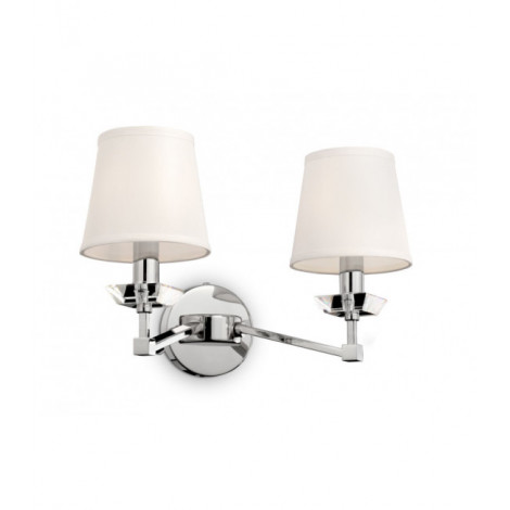Lampe avec abat jour Classic Métal,lin Nickel 2 ampoules 27cm|Lampes à poser|Luminaire Center