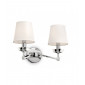 Lampe avec abat jour Classic Métal,lin Nickel 2 ampoules 27cm|Lampes à poser|Luminaire Center