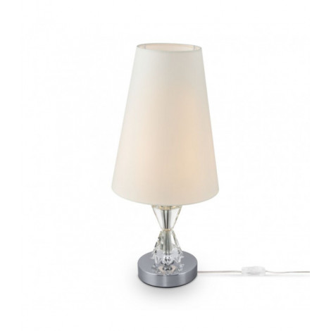 Lampe de table Florero Métal,coton Chrome 1 ampoule 46cm|Lampes à poser|Luminaire Center