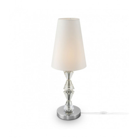 Lampe de table Florero Métal,coton Chrome 1 ampoule 60cm|Lampes à poser|Luminaire Center